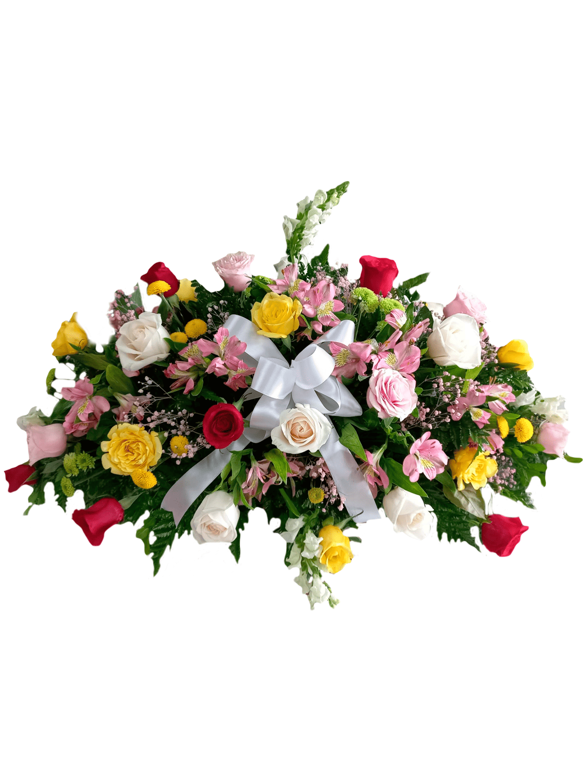 FUNEBRE 07- Palma Fúnebre Variada (Rosas de colores y Tigrillo)